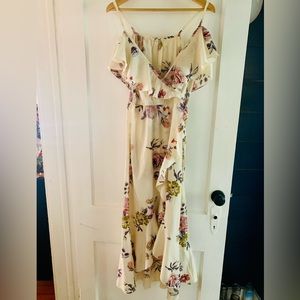 Cute flowy floral dress perfect for brunch or a shower!